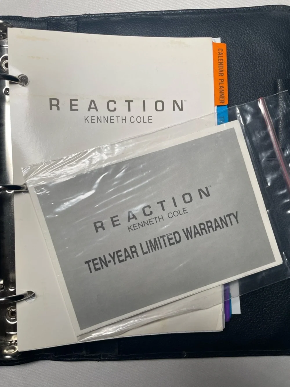 Kenneth Cole Reaction Black Leather Binder Portfolio